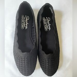 Skechers Cleo 2.0 Love Spell Knit Ballet Black Flats Size 8.5